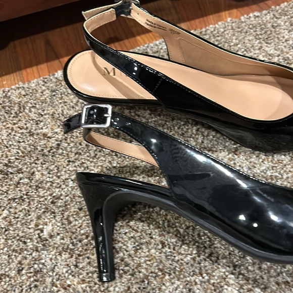 Slingback black patent look heels Martha Everyday size 9-1/2 - Picture 2 of 7